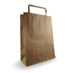 Baby (180w+90x230h) Brown Flat Fold Handle Paper Bag