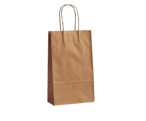 XS (160w+80x265h) Brown Twisted Handle Paper Bag